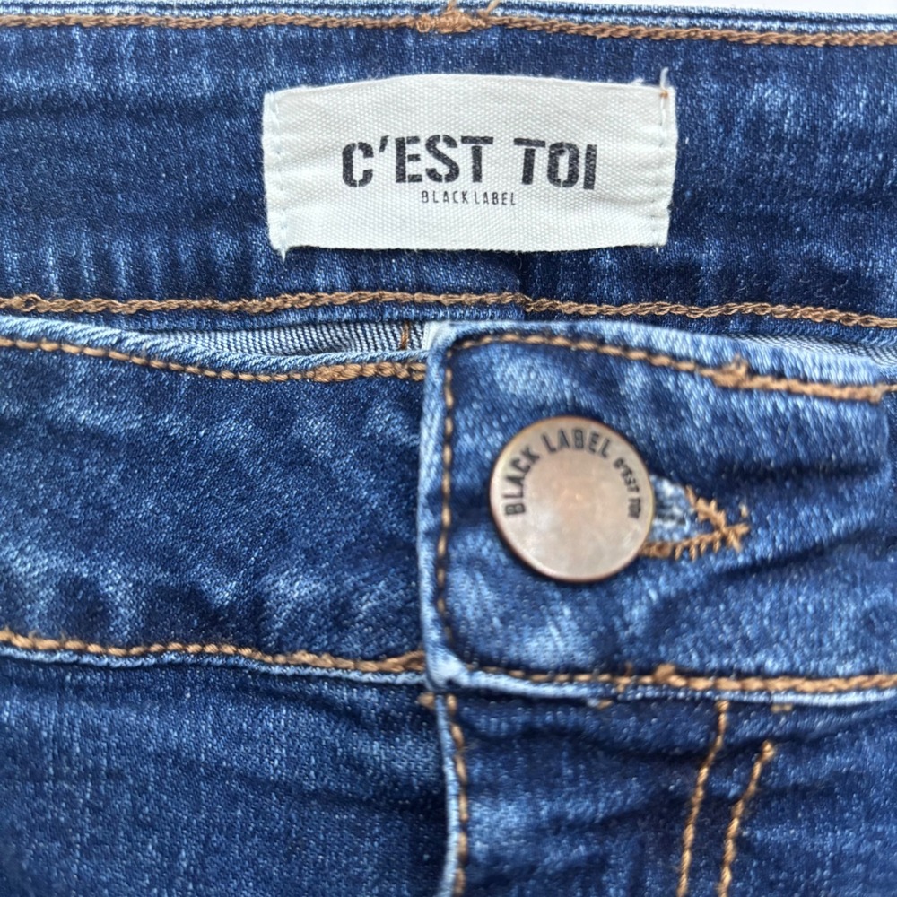 C'EST‎ TOI High Rise Flare Raw Edge Jeans Womens Sz 9/28